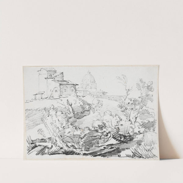 A Building on a Hill with Saint Peter's in the Distance by Joseph-Marie Vien