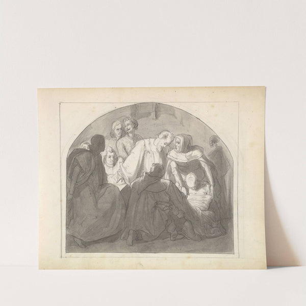 A Burial Scene (ca. 1849) by Frederic Leighton