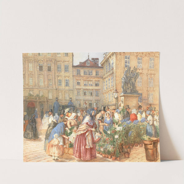 A bustling flower market by Franz Alt