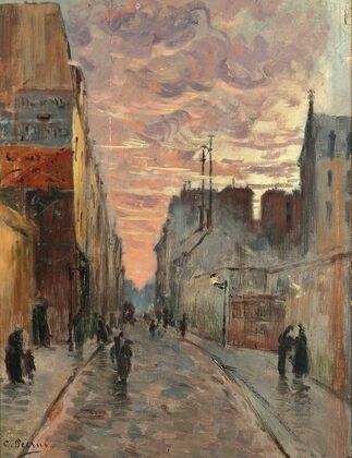 A Bustling Street At Dusk