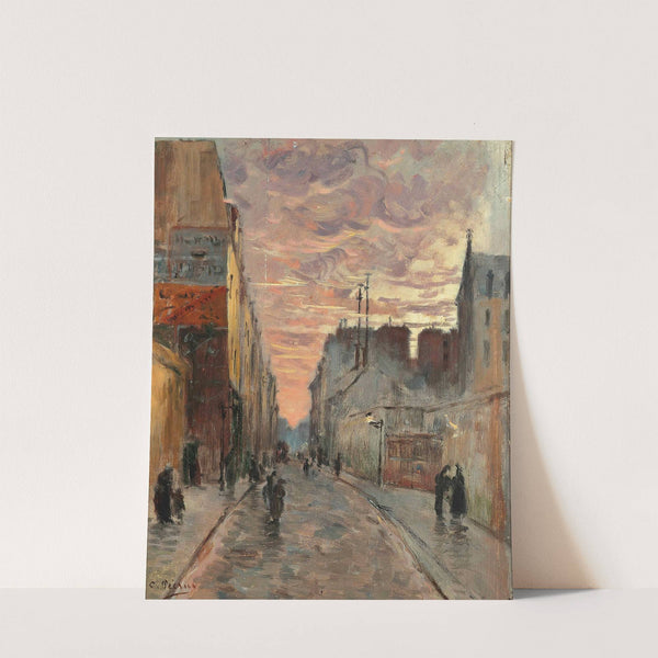 A Bustling Street At Dusk by Charles François Pécrus