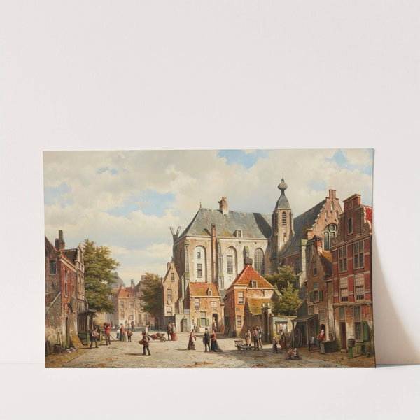 A Busy Street in a Dutch Town by Willem Koekkoek