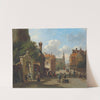 A busy street in Holland by Adrianus Eversen