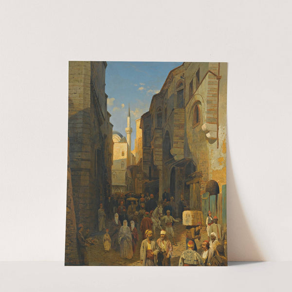 A Busy Street In Tangiers by Themistokles Von Eckenbrecher