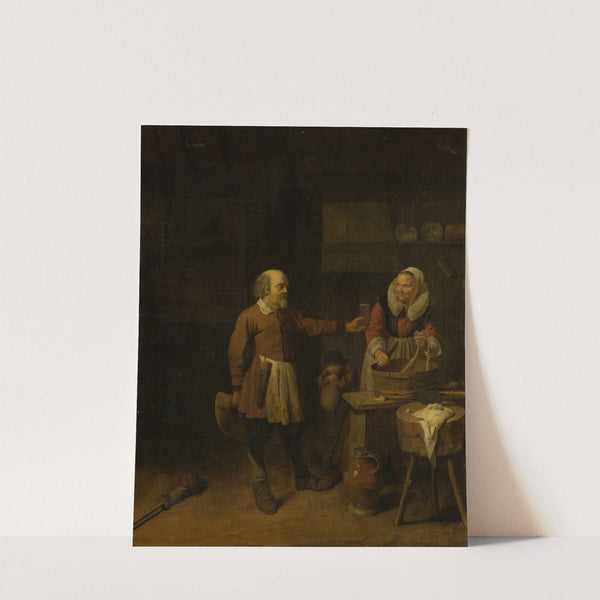 A Butcher Offering a Woman a Glass of Beer by David Ryckaert III