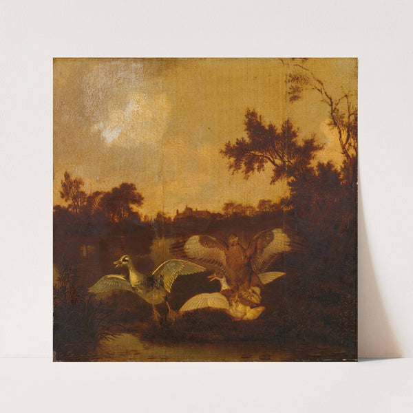 A Buzzard Attacks two Ducks (c. 1635 - c. 1678) by Dirck Wijntrack