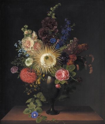 A Cactus Grandiflora And Other Flowers In A Porphyry Vase (1780 – 1835) — size preview