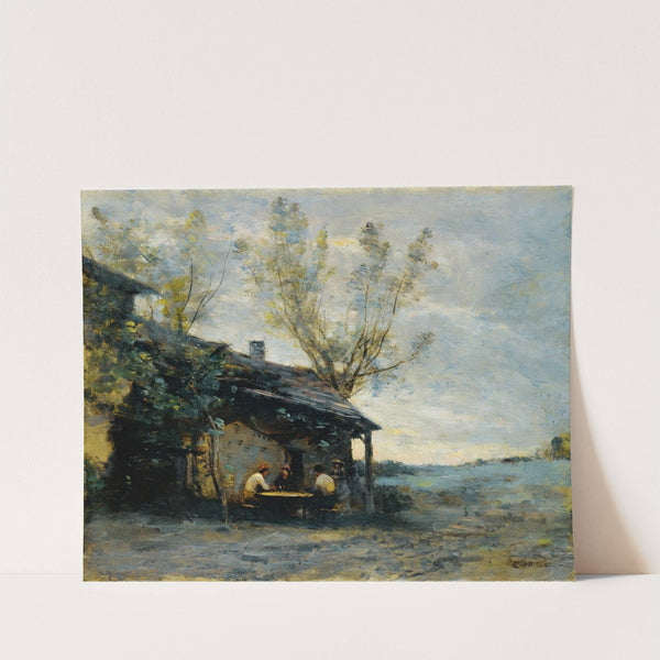 A café In Vaugirard by Jean-Baptiste-Camille Corot
