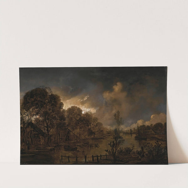 A canal by moonlight by Aert van der Neer