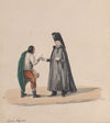 A canon handing a crucifix to a man