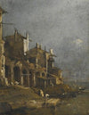 A Capriccio Coastal Landscape With Figures On The Shore Beneath An Arcade
