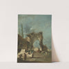 A Capriccio Of Buildings With Figures By A Ruined Arch by Francesco Guardi