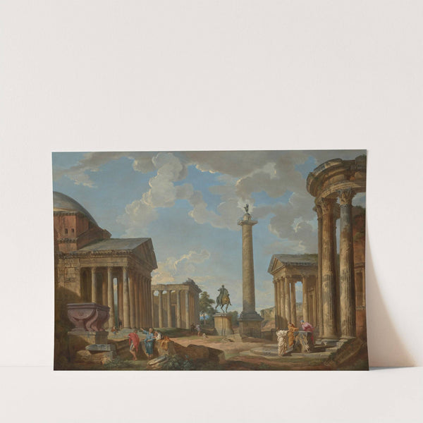 A capriccio of Roman ruins by Giovanni Paolo Panini