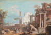 A capriccio with a Gothic church and antique ruins