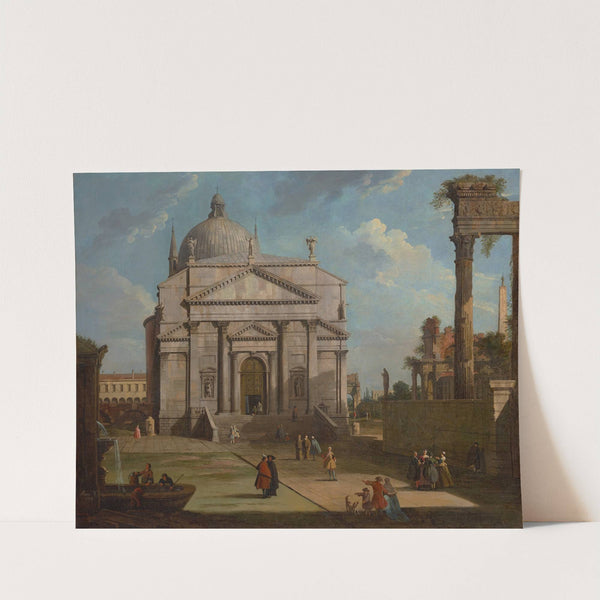 A capriccio with the church of the Redentore by Canaletto
