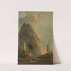 A Capriccio With The Pyramid Of Cestius And Travellers In An Italianate Landscape by Hubert Robert