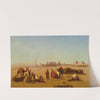 A Caravan At Rest, The Temple Of Karnak, Thebes In The Distance by Charles Théodore Frère