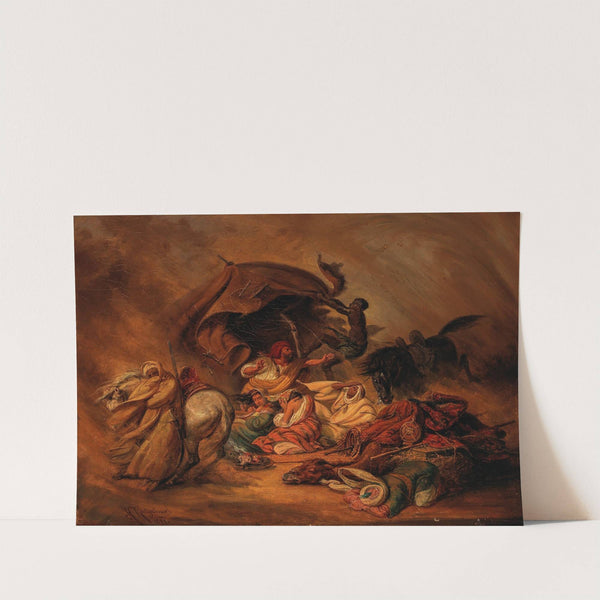 A Caravan In The Desert In A Simoom by Johann Hermann Kretzschmer