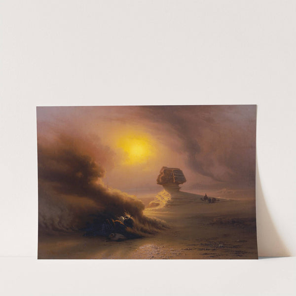 A Caravan Surprised By The Samoom In Front Of The Sphinx by Johann Jakob Frey