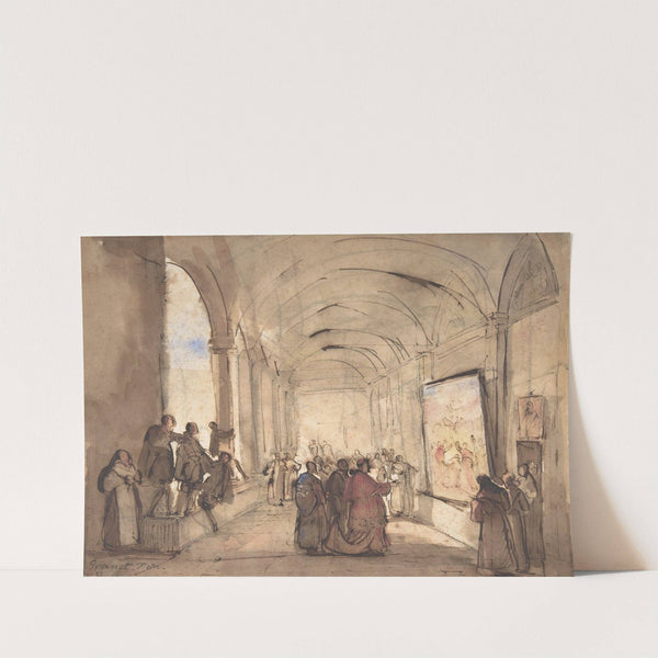 A Cardinal Examining a Painting in a Cloister (first half 19th century) by François-Marius Granet