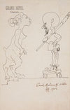 A caricature of Jacek Malczewski with a fauna