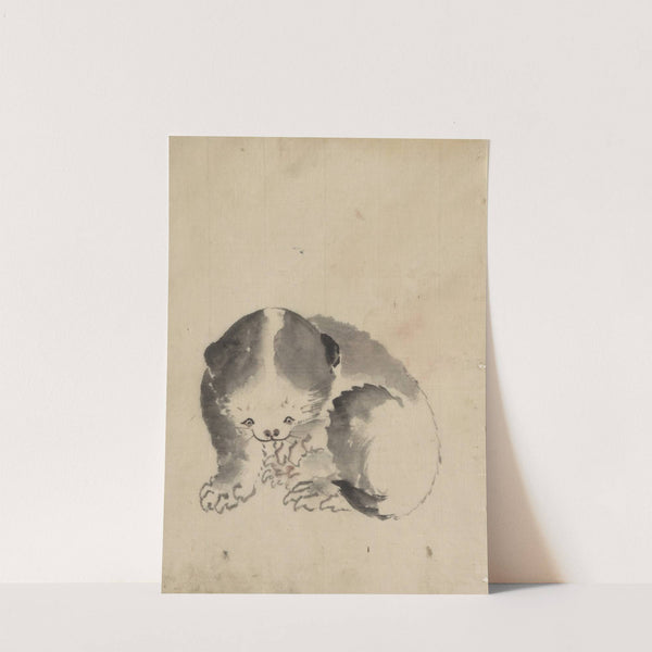 A cat cleaning its claws by Katsushika Hokusai