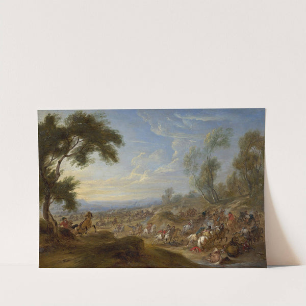 A cavalry charge by Adam-François van der Meulen