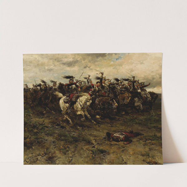 A Cavalry Charge by Hermanus Willem Koekkoek
