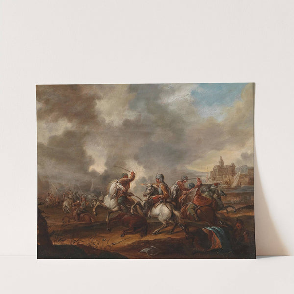 A cavalry skirmish by Jan van Huchtenburg