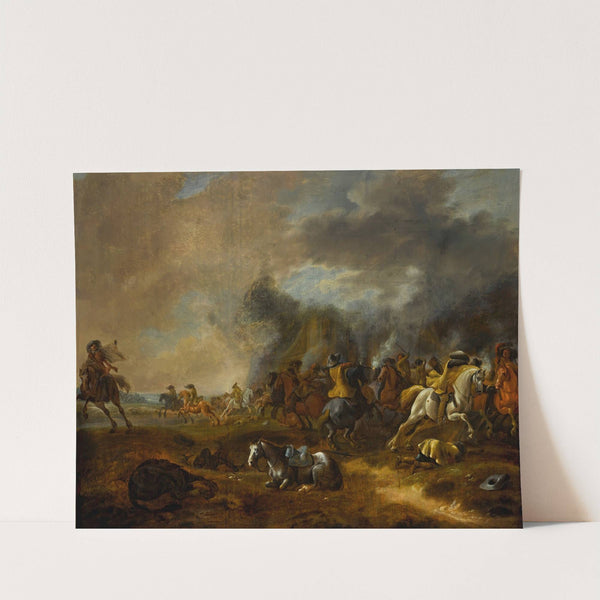 A cavalry skirmish by Jan Jacobsz. van der Stoffe