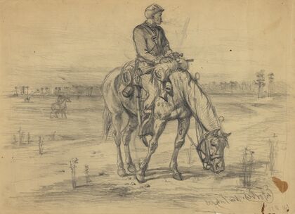 A cavalry vidette. Taking it easy