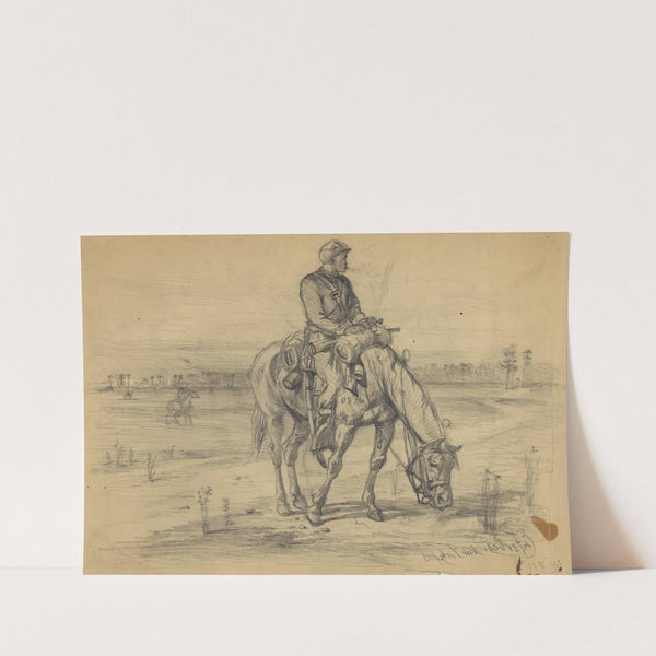 A cavalry vidette. Taking it easy by Edwin Forbes