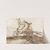 A Centaur Holding A Lyre, Galloping With A Female Faun by Giovanni Domenico Tiepolo