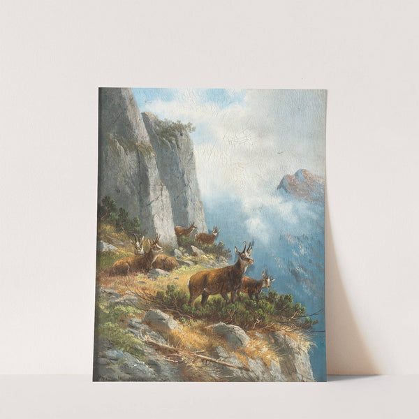 A Chamois High in the Mountains (1892) by Moritz Müller