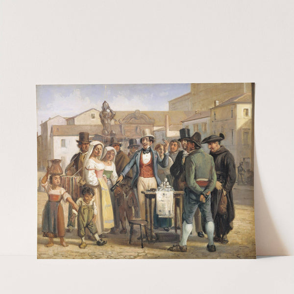 A Charlatan Selling Blacking in the Piazza Barberini in Rome by Wilhelm Marstrand