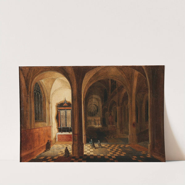 A church interior with worshippers at prayer by Pieter Neeffs the younger