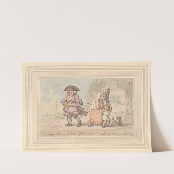A citizen returning to town from seeing his child... by Thomas Rowlandson