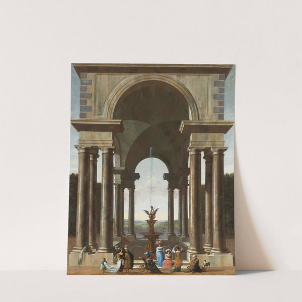 A Classical Portico With An Elegant Company Gathered By A Fountain by Jacob Ferdinand Saeys