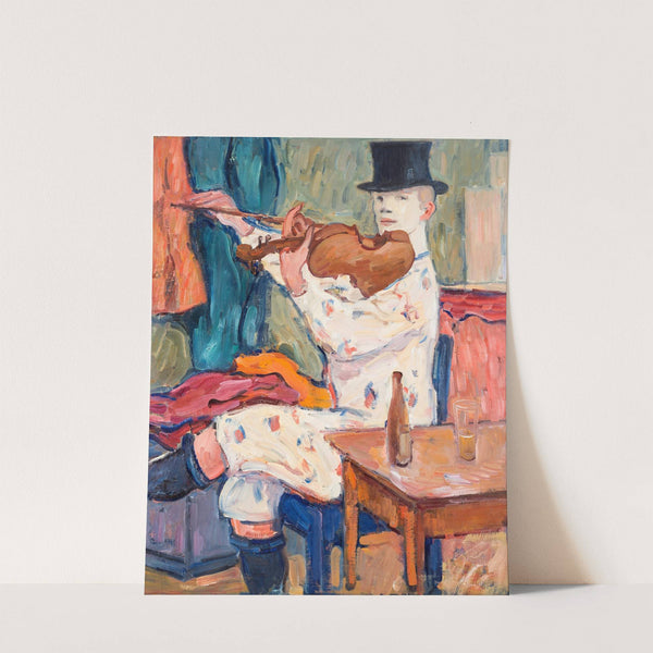 A Clown Playing the Violin by Gösta Von Hennigs