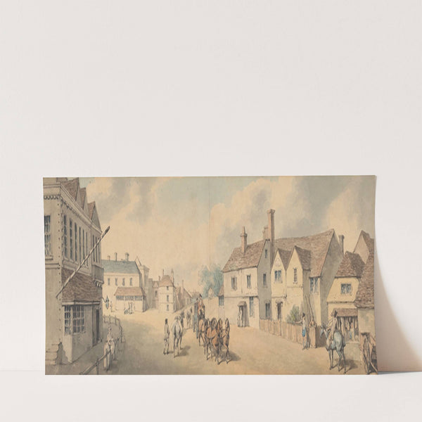 A Coach and Four Passing Through Chippenham, Wiltshire by Samuel Howitt