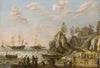 A Coastal Landscape With A Galley, An English Galley Frigate, And A Rowing Boat In Choppy Waters