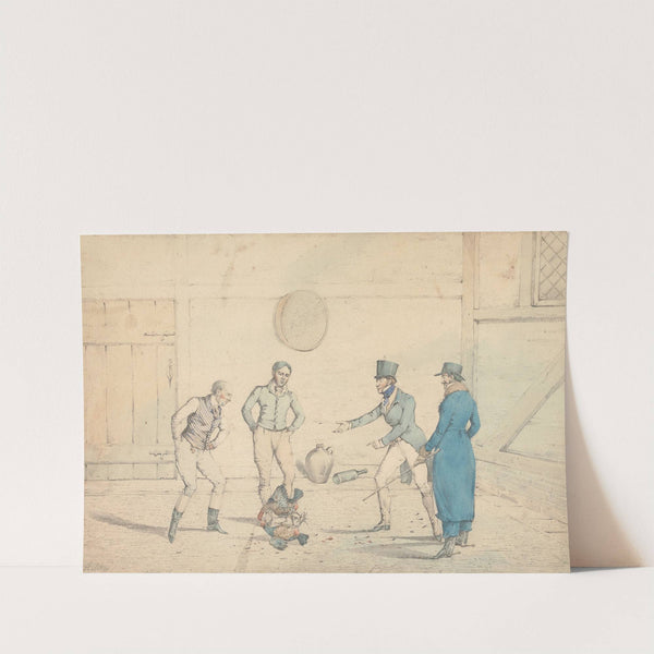 A Cock-Fight Watched by Four Men in an Out-House (1821) by Henry Thomas Alken