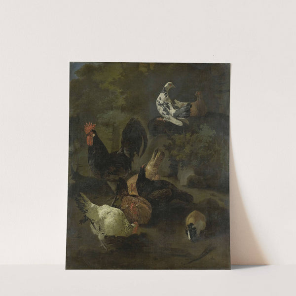 A Cock, Hens, Doves, and a Marmot by Jacomo Victors