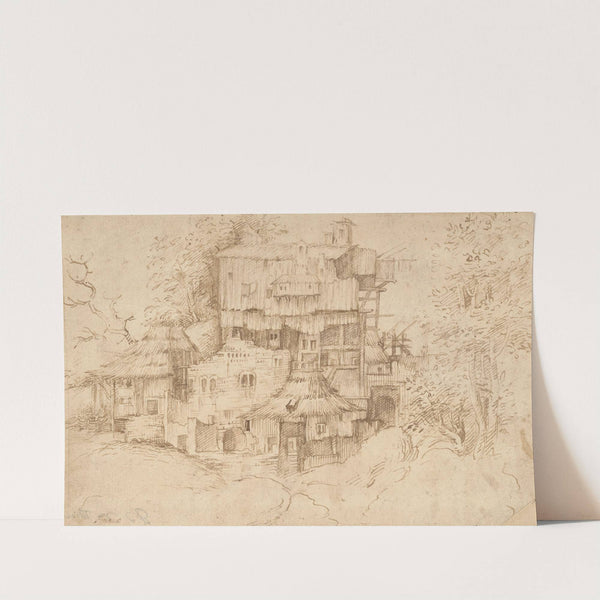 A Complex of Rustic Houses Built Over Ruins by Circle of Giorgione (Giulio Campagnola)