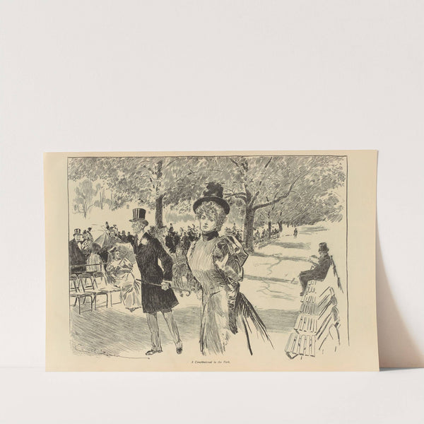 A Constitutional in the Park (1893-1900) by Charles Dana Gibson