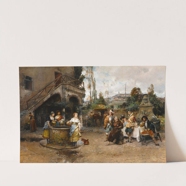 A conversation at the well by Cesare Auguste Detti