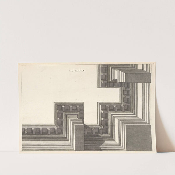 A Corinthian cornice in horizontal perspective. by Andrea Pozzo