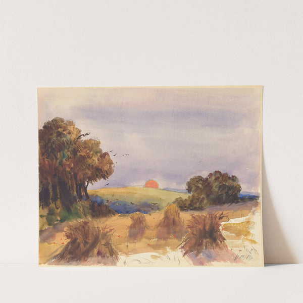 A Cornfield at Sunset by Hercules Brabazon Brabazon