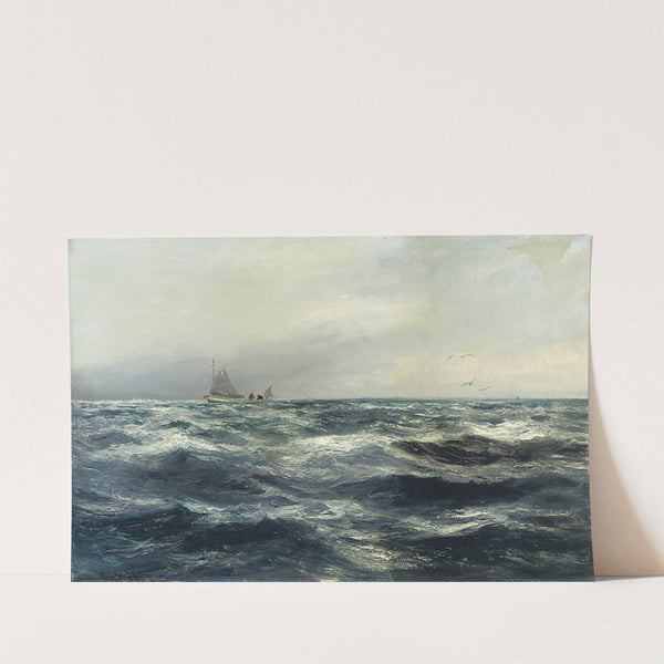 A Cornish sea and working boat by Charles Napier Hemy