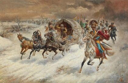 A Cossack Caravan In A Winter Landscape